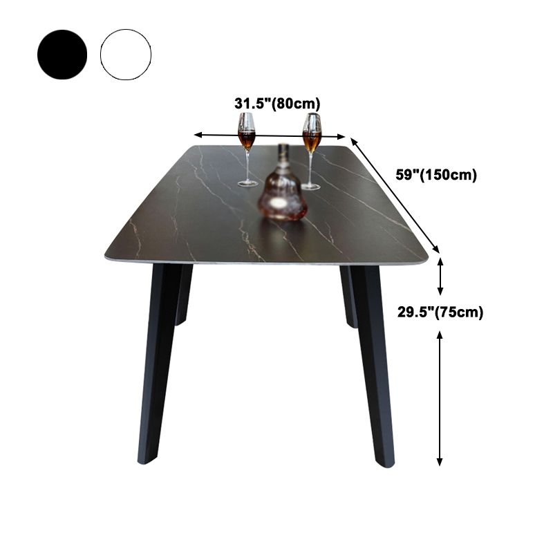 Stone Top Dining Table Rectangle Dining Table with 4 Solid Wood Legs Clearhalo ' dining_table' 'Dining Tables & Seating' 'Dining Tables' 'furn' 'furn_dining_table' 'Furniture' 'furniture_dining_table' 'Kitchen & Dining Furniture' 'kitchen&dining_furn' 'kitchen' 'kitchen_dining_table' 1200x1200_9265d96c-51f9-45e1-a836-4197219679a5