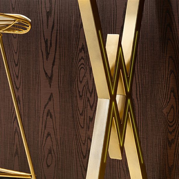 Glam Marble Bar Table with Rectangle Table Top Gold Double Pedestal Table - 42" H Clearhalo 'Bar Furniture' 'Bar Tables' 'bar_tables' 'furn' 'furn_bar_tables' 'Furniture' 'furniture_bar_tables' 'Kitchen & Dining Furniture' 1200x1200_92668d46-01f8-40ef-8e88-8c925621a75c