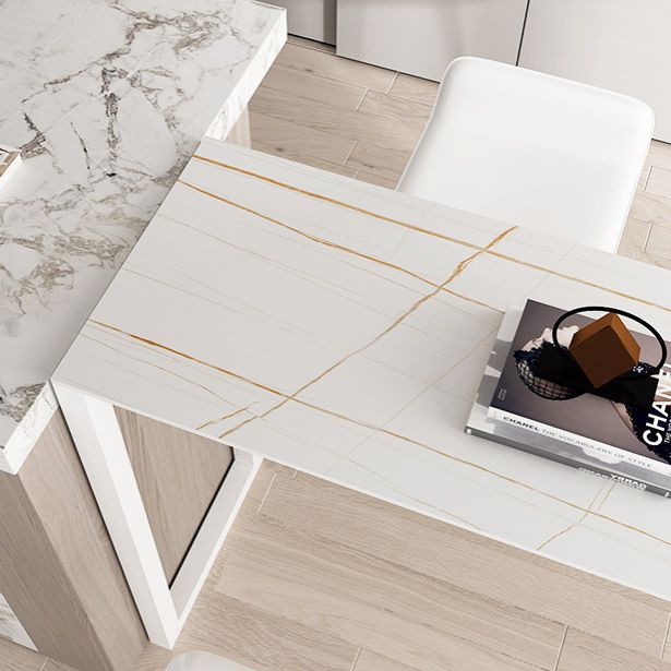 Industrial 41.3"H Bar Table Faux Marble White Top Specialty Bistro Table Clearhalo 'Bar Furniture' 'Bar Tables' 'bar_tables' 'furn' 'furn_bar_tables' 'Furniture' 'furniture_bar_tables' 'Kitchen & Dining Furniture' 'kitchen&dining_furn' 'kitchen' 1200x1200_9266db4f-d36d-43b4-b490-5f62a96bba9c