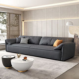 Rectangular Sofa with Pillow Back, Sponge Seat, Padded Pine Chair Legs Gray Frosted Cloth Clearhalo 'furn' 'furn_sofas' 'Furniture' 'furniture_sofas' 'kitchen' 'kitchen_sofas' 'Living Room Furniture' 'Sofa' 'sofas' 1200x1200_9266ed3a-4124-4e78-88de-23d281648651