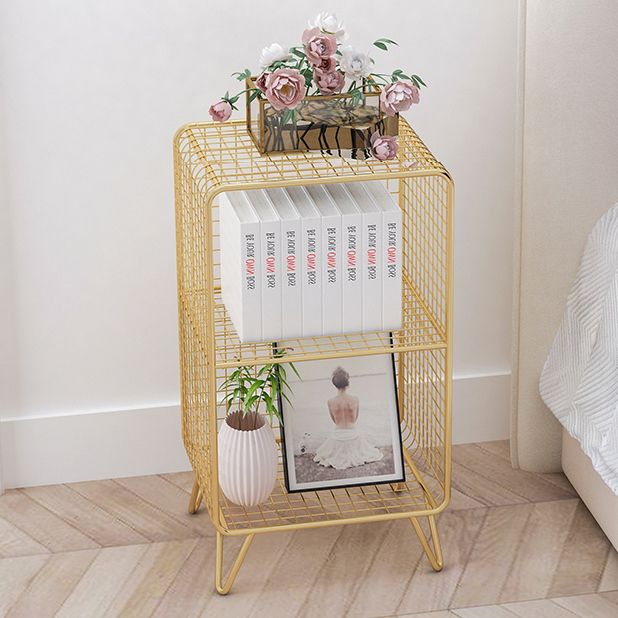 Modern Metal Standard Bookshelf Gold and Black Iron Closed Back Bookshelf Clearhalo 'Bookcases' 'furn' 'furn_bookcases' 'Furniture' 'furniture_bookcases' 'kitchen' 'kitchen_bookcases' 'Living Room Furniture' 'Office Furniture' 1200x1200_9267df72-d8d2-4965-bd60-67d03174fc63