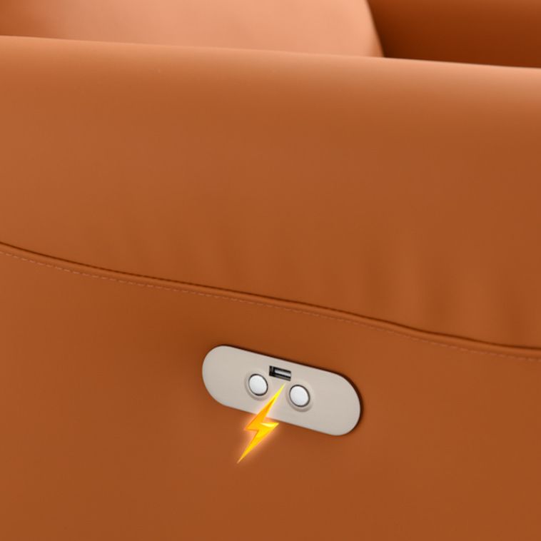 Electric Power Leather Recliner Chair Modern Swivel Base Standard Recliner with Footrests