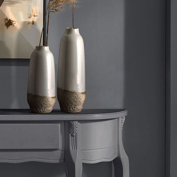 Mesa de consola moderna de mediados de siglo con 1 cajón y 4 piernas de madera