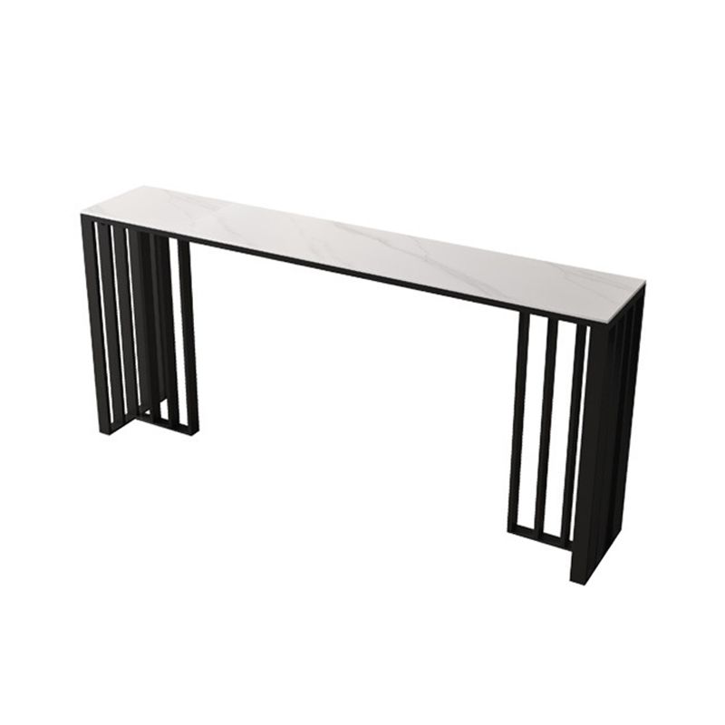 Industrial Style Bar Table Stone Top Bistro Table with Black Base Clearhalo 'Bar Furniture' 'Bar Tables' 'bar_tables' 'furn' 'furn_bar_tables' 'Furniture' 'Kitchen & Dining Furniture' 1200x1200_926a0a21-918d-428f-affb-22a9196036ea