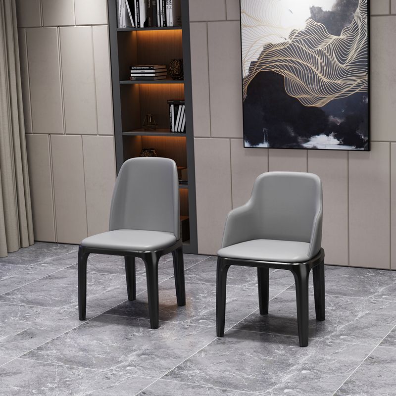 Matte Finish Industrial Side Chair Parsons Leather Dining Chair (Set of 2) Clearhalo ' kitchen&dining_furn' 'Dining Chairs' 'Dining Tables & Seating' 'dining_chair' 'furn' 'furn_dining_chair' 'Furniture' 'furniture_dining_chair' 'Kitchen & Dining Furniture' 'kitchen' 1200x1200_926a2ec6-c6c2-4ff2-99f0-2099494dbbe0