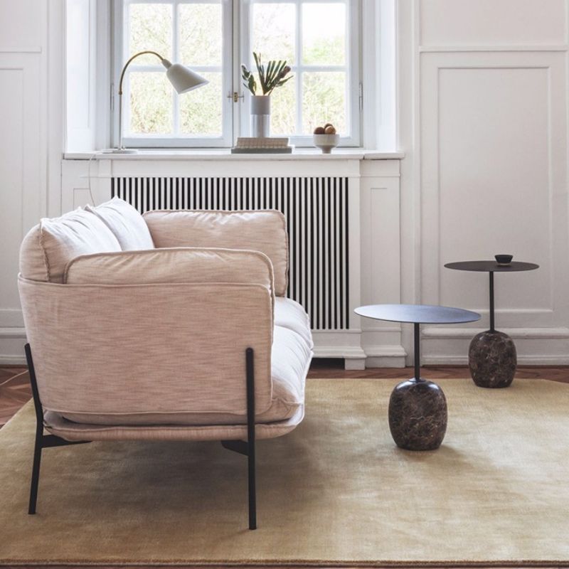 Contemporary End Slide Table Round Living Room Pedestal Marble Corner Table