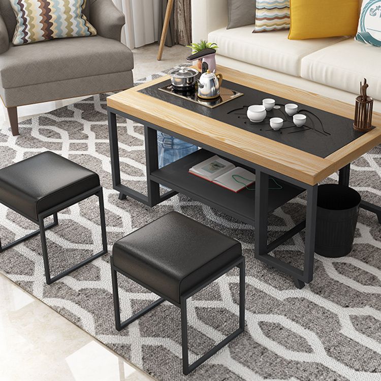 Modern Faux Leather Ottoman Pure Color Waterproof Rectangle Chair Ottoman