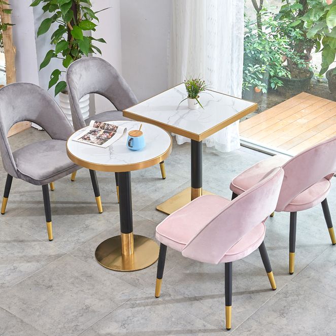 23.6-inch Traditional Luxury Table Dining Metal Pedestal Table Clearhalo ' dining_table' 'Dining Tables & Seating' 'Dining Tables' 'furn' 'furn_dining_table' 'Furniture' 'furniture_dining_table' 'Kitchen & Dining Furniture' 'kitchen&dining_furn' 'kitchen' 'kitchen_dining_table' 1200x1200_926bebbd-3781-439d-8654-bdede2f6fffc