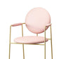 Glam Home Home Side Stuhl goldene Beine gepolsterter Essstuhl