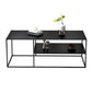 Table de cocktail rectangulaire en fer avec étagère, table basse avec cadre en H de 19,7 po, noir