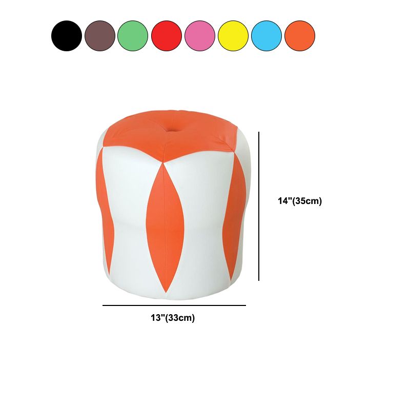 Modern Water Resistant Pouf Round Color Block Leather Indoor Pouf Clearhalo 'furn' 'furn_ottomans_poufs' 'Furniture' 'Living Room Furniture' 'Ottomans & Poufs' 'ottomans_poufs' 1200x1200_926dd796-2401-45a1-a65e-1bc970f51f52