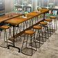 Brown Industrial Style Bar Table Solid Wood Casual Bar Table with Metal Base Clearhalo 'Bar Furniture' 'Bar Tables' 'bar_tables' 'furn' 'furn_bar_tables' 'Furniture' 'furniture_bar_tables' 'Kitchen & Dining Furniture' 1200x1200_926dfc66-26d9-40a5-8637-c03f74bdfddf