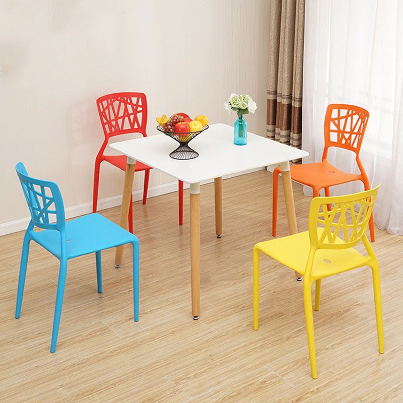 Contemporary Open Back Chair Plastic Stackable Dining Armless Side Chair Clearhalo ' kitchen&dining_furn' 'Dining Chairs' 'Dining Tables & Seating' 'dining_chair' 'furn' 'furn_dining_chair' 'Furniture' 'furniture_dining_chair' 'Kitchen & Dining Furniture' 'kitchen' 1200x1200_926ec8ad-88b2-4107-9b0a-9ffa1c0c6da3