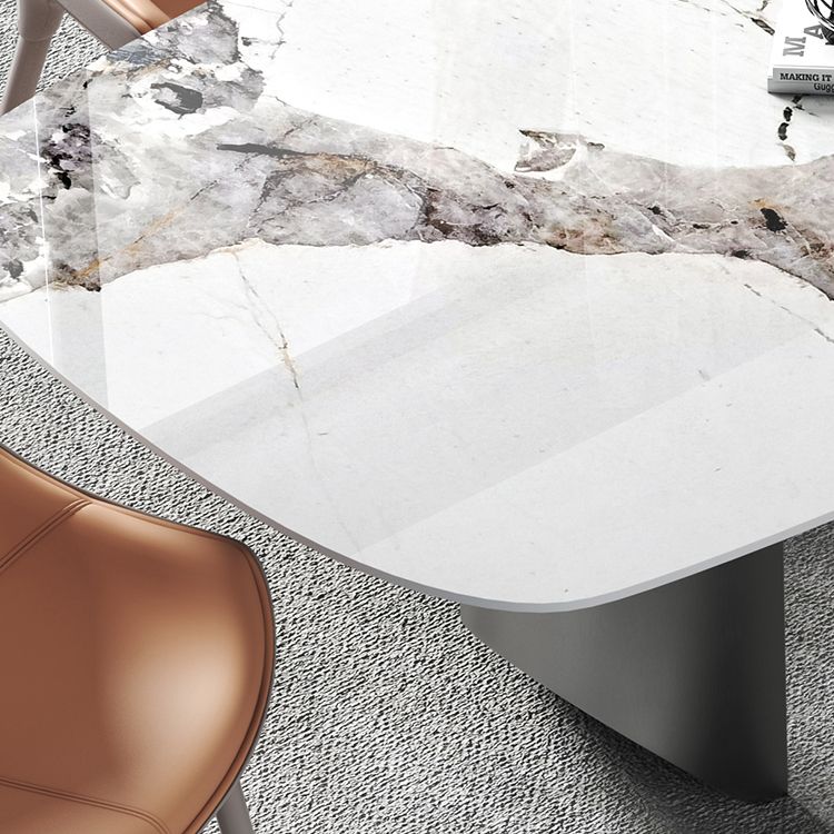 Set da pranzo in pietra sinterizzato moderno rettangolo 1/2/5 pezzi set da pranzo per le aree da pranzo