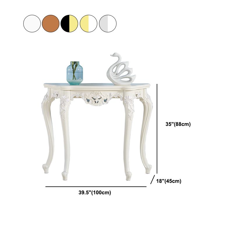 Sala vittoriana 4 gambe in legno in legno in legno di accento console di luna