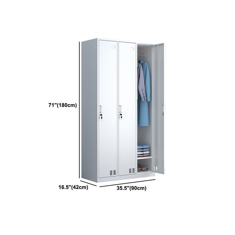 Moderne stijl garderobe witte kleur metalen garderobe kast met deuren