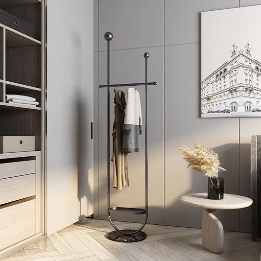 Moderne Metallbeschattierungsregal 2 -Kleiderhaken Hallbaum mit Lagerregalen