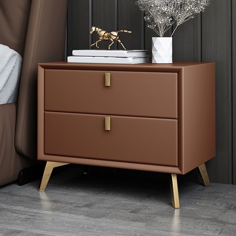 Solid Wood Accent Table Nightstand Glam Night Table with 2-Drawer Clearhalo 'Bedroom Furniture' 'furn' 'furn_night_stand' 'Furniture' 'night_stand' 'Nightstands' 1200x1200_92722e57-740b-4908-9273-e7ae0cfe287a