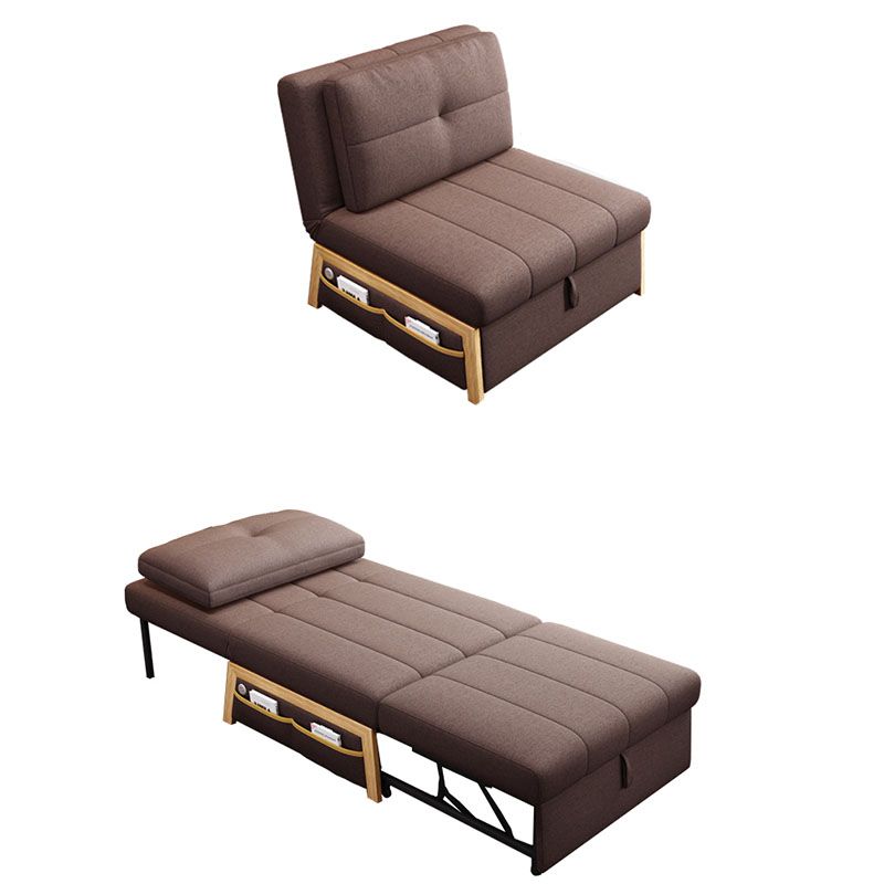 Zeitgenössisches Stoffsofa Bett genähtes Kissen -Rücken -Sofa in Braun genäht