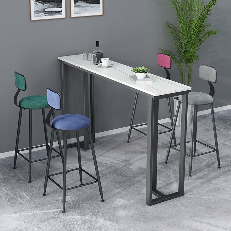 Industrial Bar Height Table Stone Top Bistro Table with Black Base Clearhalo 'Bar Furniture' 'Bar Tables' 'bar_tables' 'furn' 'furn_bar_tables' 'Furniture' 'Kitchen & Dining Furniture' 1200x1200_9273aaa3-1e8a-48df-ade0-8109fdeb95fa