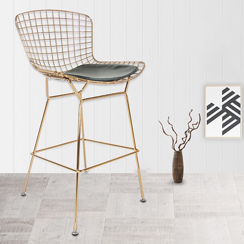 Contemporary Rectangle Bar and Counter Stool Metal Stool with 4 Legs Clearhalo 'Bar Furniture' 'Bar Stools' 'bar_stools' 'furn' 'furn_bar_stools' 'Furniture' 'furniture_bar_stools' 'Kitchen & Dining Furniture' 1200x1200_9273f694-3206-4ac1-bc22-a56146bdd76d