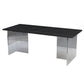 Rectangular Stone Dining Table Acrylic Furniture with Double Pedestal in Matte Finish