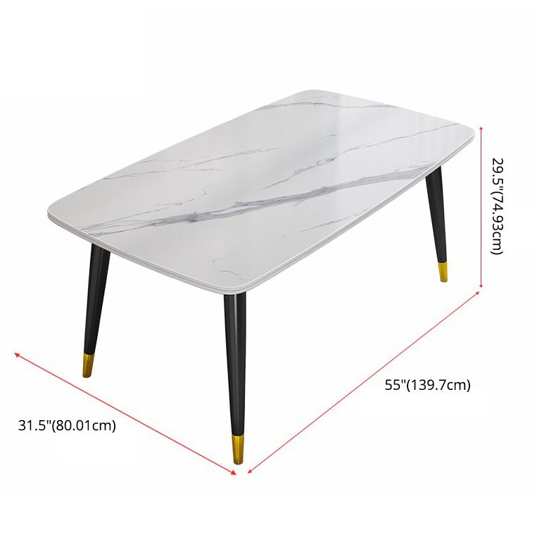 Minimalist Style Traditional Height Sintered Stone Dining Table Rectangle Dining Room Set For Home Clearhalo 'Dining Room Sets' 'Dining Tables & Seating' 'dining_room_set' 'furn' 'furn_dining_room_set' 'Furniture' 'furniture_dining_room_set' 'Kitchen & Dining Furniture' 'kitchen&dining_furn' 'kitchen' 1200x1200_92755e62-c5e7-405f-b5a0-76621dabc009
