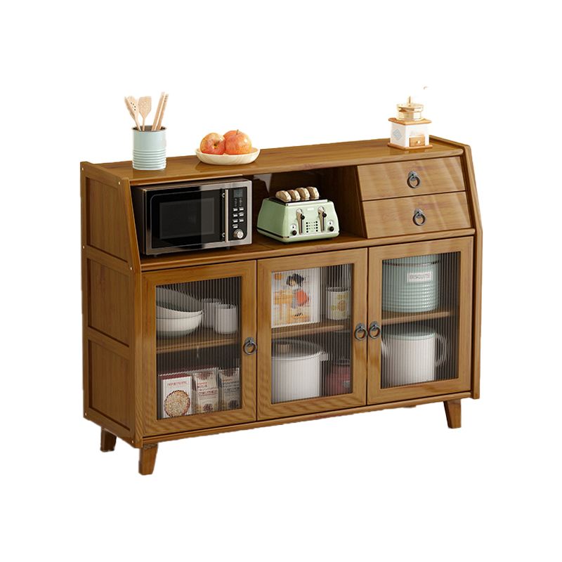 Moderner Bambus 37,4 "H Sideboard Buffet Esszimmer Buffet Server in Brown