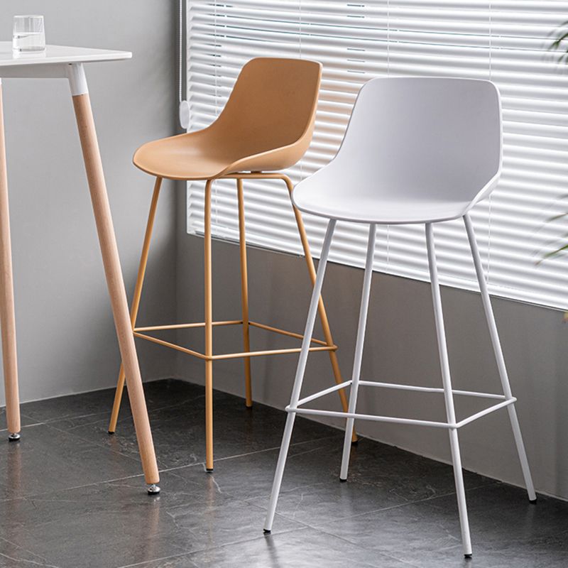 Contemporary Macaroon Counter Stools Armless Plastic Indoor Bar Stool with Iron Base Clearhalo 'Bar Furniture' 'Bar Stools' 'bar_stools' 'furn' 'furn_bar_stools' 'furniture_bar_stools' 'Kitchen & Dining Furniture' 'kitchen&dining_furn' 'kitchen' 'kitchen_furn' Furniture' 1200x1200_9276ebad-b7e1-49d2-8564-42c06ec83783