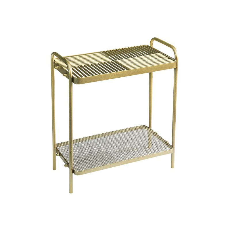 4 Beine rechteckige Seiten Tabelle 19,68 Zoll breiter Endtisch mit 2 Regalen