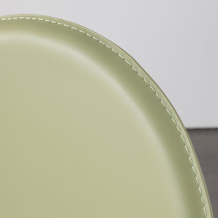 Orange and Green Dining Chairs Modern Faux Leather Armless Dining Side Chair