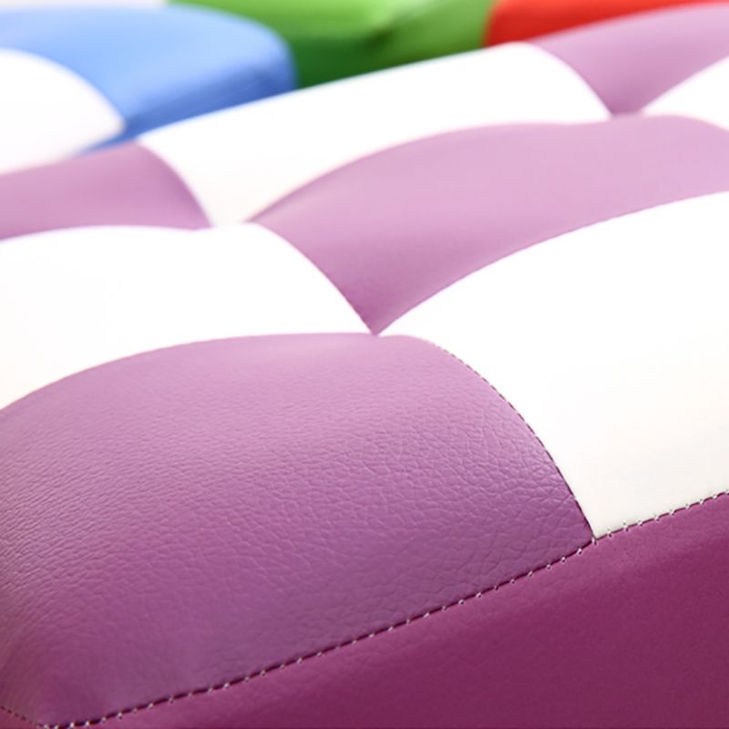 Purple Modern Pouf Leather Check Print Pouf for Drawing Room Clearhalo 'furn' 'furn_ottomans_poufs' 'Furniture' 'Living Room Furniture' 'Ottomans & Poufs' 'ottomans_poufs' 1200x1200_9279eca1-49b4-41a5-837b-0343c246267d