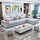 Slipcovered Faux Leather/Fabric Sectionals with Reversible Chaise and Storage Clearhalo 'Furniture' 'furniture_sectionals' 'kitchen' 'kitchen_sectionals' 'Living Room Furniture' 'Sectionals' 1200x1200_927a9559-e93f-4553-8ebf-86b5872b5fc3