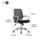 Modern Fixed Arms Office Chair Tilt Mechanism Steel Desk Chair