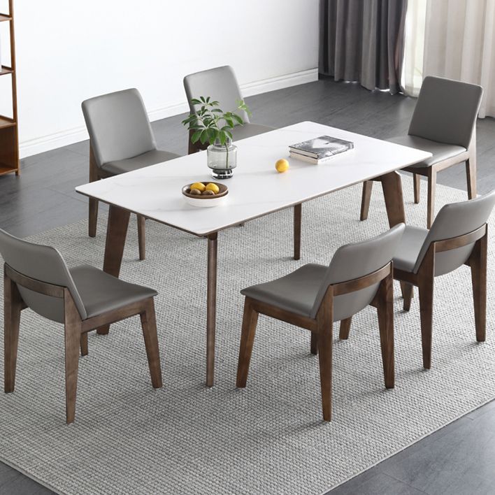 Mid-Century White Standard Dining Table Sintered Stone Rectangle Dining Table for Kitchen Clearhalo ' dining_table' 'Dining Tables & Seating' 'Dining Tables' 'furn' 'furn_dining_table' 'Furniture' 'furniture_dining_table' 'Kitchen & Dining Furniture' 'kitchen&dining_furn' 'kitchen' 'kitchen_dining_table' 1200x1200_927b092c-72c9-49b8-935a-3abf680a59c1