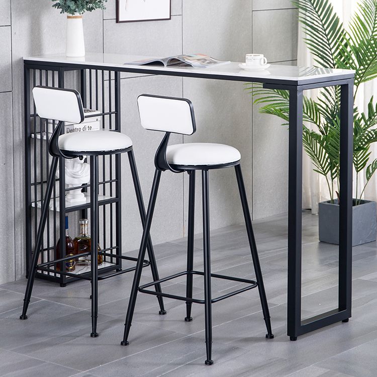 Marble Bistro Table with Rectangle Table Top Double Pedestal Table - 41.3" H Clearhalo 'Bar Furniture' 'Bar Tables' 'bar_tables' 'furn' 'furn_bar_tables' 'Furniture' 'furniture_bar_tables' 'Kitchen & Dining Furniture' 1200x1200_927b1f66-a64c-42e5-bebe-8c95793883e3