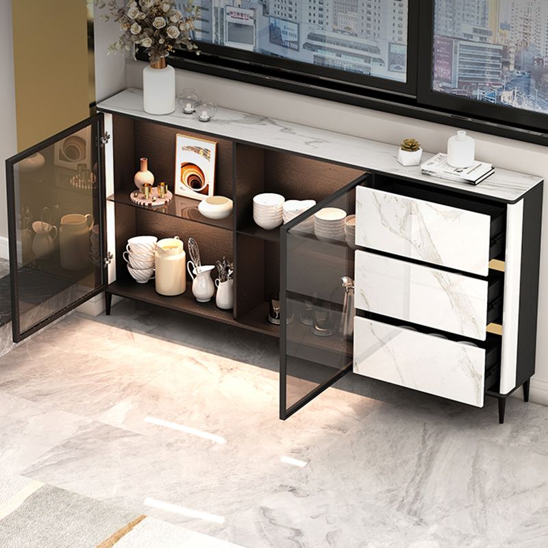 9.45"W Sideboard Contemporary Style Dining Server with 3 Drawers for Kitchen Dining Room Clearhalo 'buffet_sideboard' 'Buffets & Sideboards' 'furn' 'furn_buffet_sideboard' 'Furniture' 'Kitchen & Dining Furniture' 1200x1200_927b5611-6e66-4262-8bae-6040b98fd768
