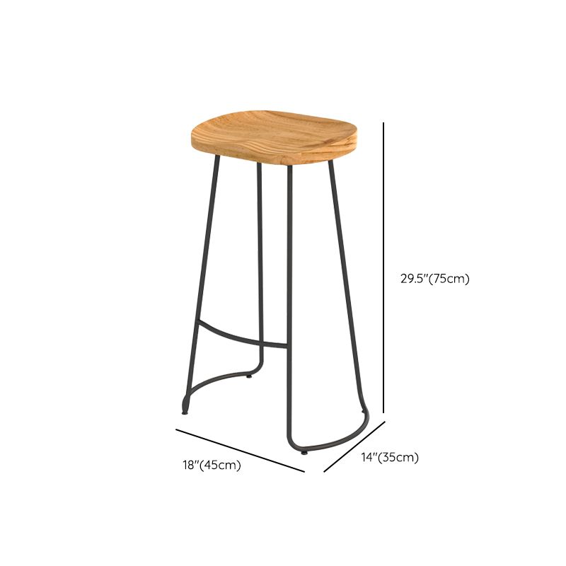 Sgabello da pranzo in legno massiccio contemporaneo con poggiapiedi