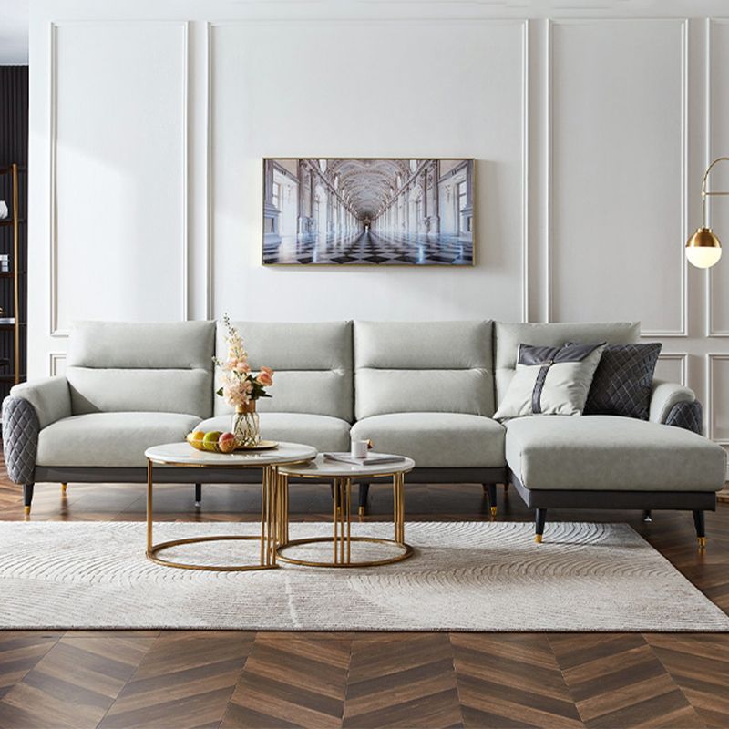 Faux Leather Glam Stain Resistant Square Arm Sofa for Living Room