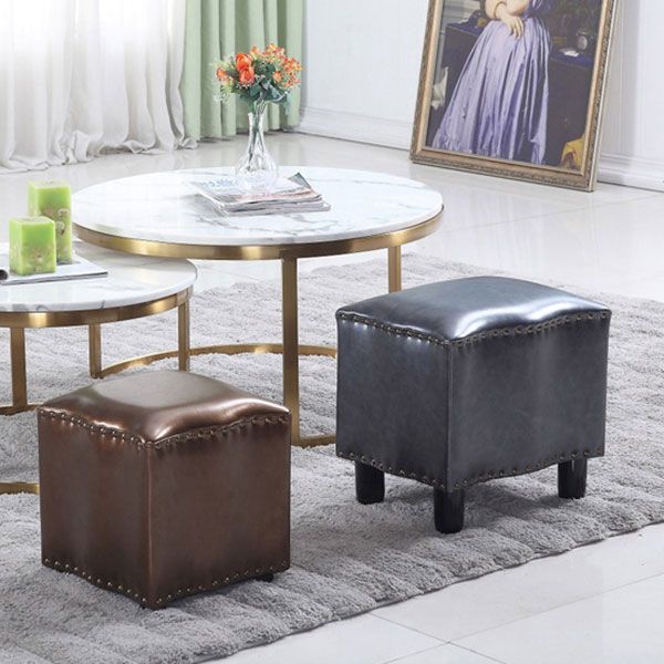 Modern Brown Standard Leather Pure Color Standard for Drawing Room Clearhalo 'furn' 'furn_ottomans_poufs' 'Furniture' 'Living Room Furniture' 'Ottomans & Poufs' 'ottomans_poufs' 1200x1200_927c9d7f-7947-4624-a033-dd1eea4178a5
