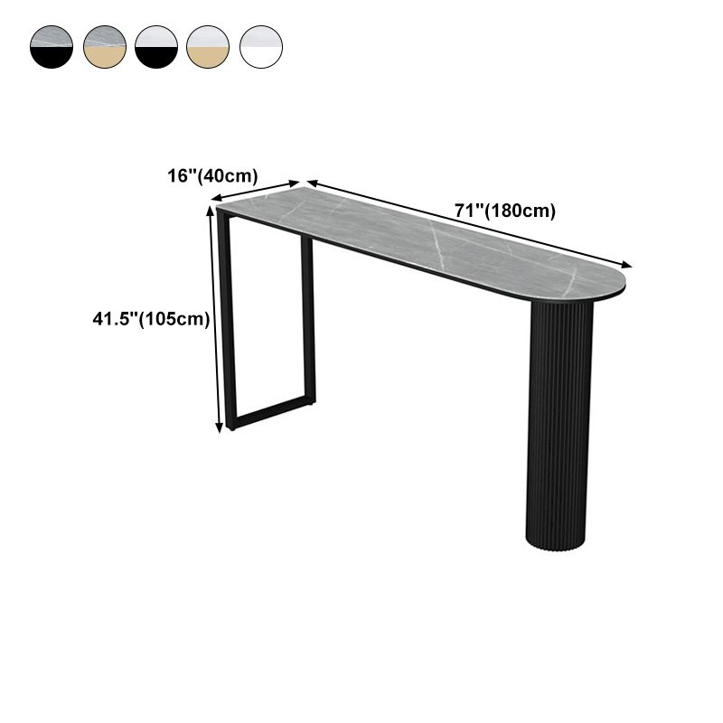 Stone Bar Dining Table Contemporary Bar Table with Sled Base Clearhalo 'Bar Furniture' 'Bar Tables' 'bar_tables' 'furn' 'furn_bar_tables' 'Furniture' 'furniture_bar_tables' 'Kitchen & Dining Furniture' 1200x1200_927de8ba-22a9-4ee7-95c4-c2ca5a1e16ac