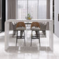 Contemporary Style Bar Table White Wood Bar Dining Table with Double Pedestal Base Clearhalo 'Bar Furniture' 'Bar Tables' 'bar_tables' 'furn' 'furn_bar_tables' 'Furniture' 'Kitchen & Dining Furniture' 1200x1200_927e779d-25fa-41ee-abfa-a994c5efadb1