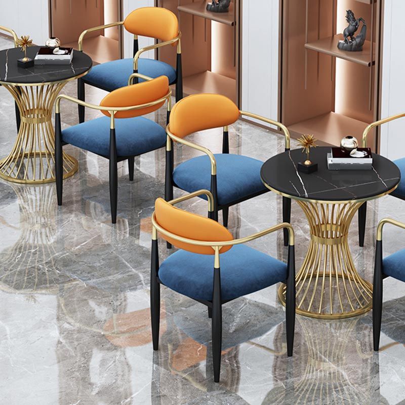Set da pranzo Glam Stone 1/4/5 pezzi Mobili da pranzo in oro per la casa