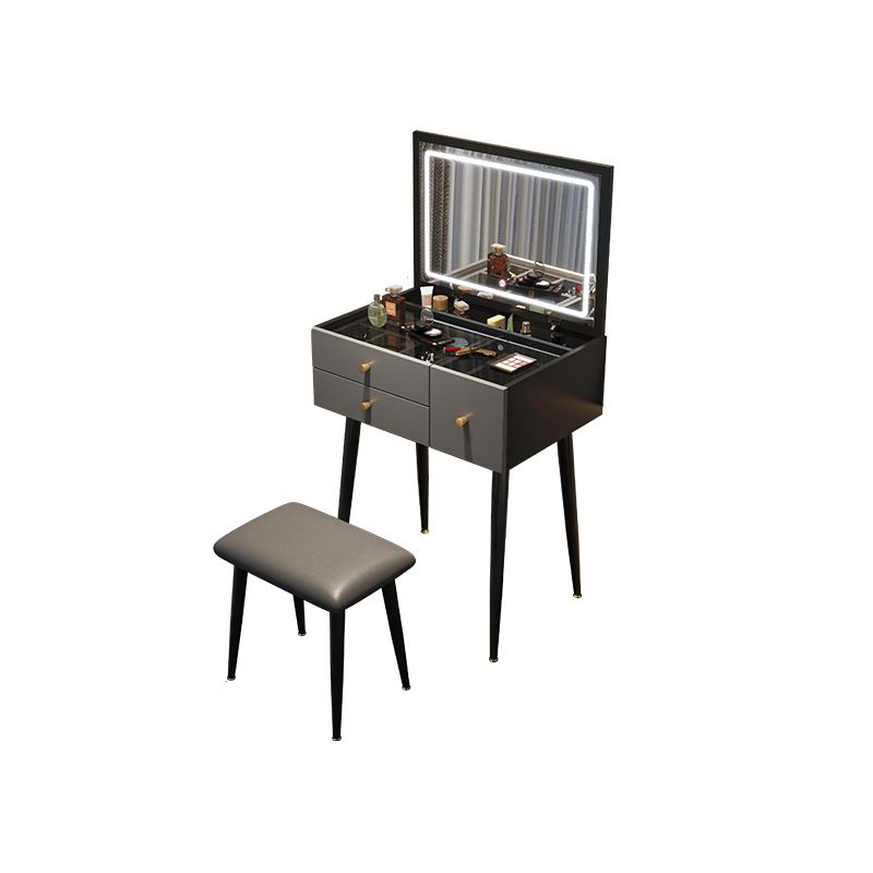 Glam Mirrored Glass Vanity Desk 3 Drawer Vanity Dressing Table Clearhalo 'Bedroom Furniture' 'furn' 'furn_makeup_vanities' 'Furniture' 'Makeup Vanities' 'makeup_vanities' 1200x1200_928053b2-db6e-4c83-a1f8-d7a99f9e6428