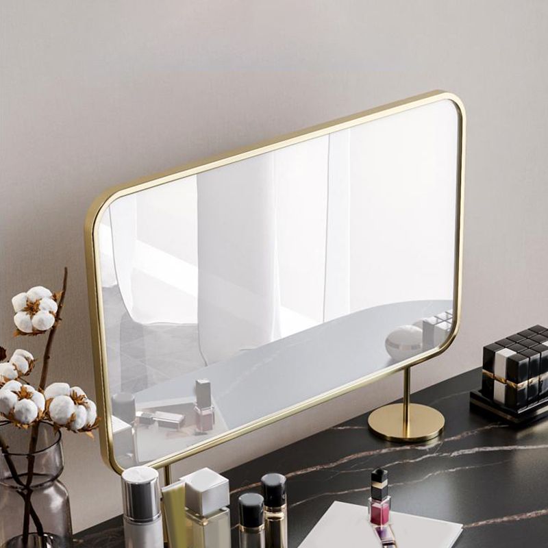 Contemporary Vanity Set, 2 Storage Drawers With Mirror & Padded Stool Clearhalo 'Bedroom Furniture' 'furn' 'furn_makeup_vanities' 'Furniture' 'Makeup Vanities' 'makeup_vanities' 1200x1200_9281837c-c8f7-4280-a8d0-b7bcd5525df1