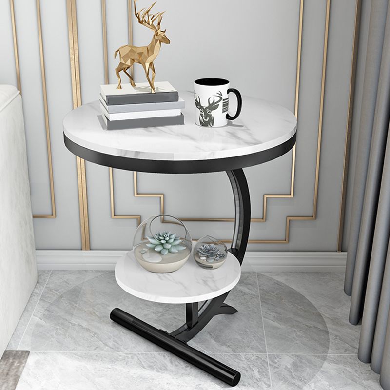 Contemporary 21.7-inch End Table with 1-shelf Metal C Nesting Tables