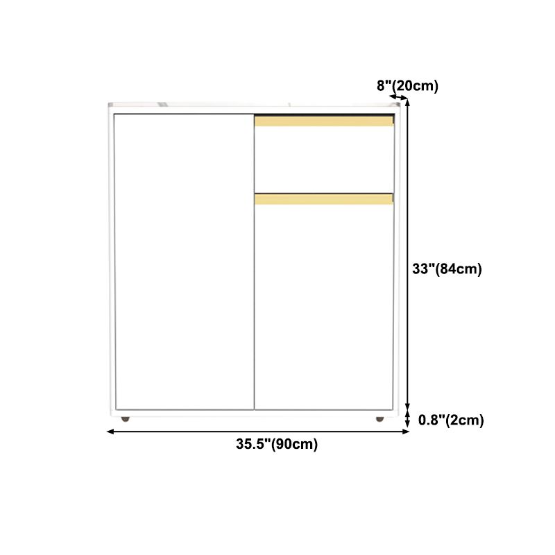 White Modern Server Engineered Wood and Rubber Wood Cabinets with Drawer Clearhalo 'buffet_sideboard' 'Buffets & Sideboards' 'furn' 'furn_buffet_sideboard' 'Furniture' 'furniture_buffet_sideboard' 'Kitchen & Dining Furniture' 1200x1200_9283399d-a5a6-4603-a390-8159a7b72724