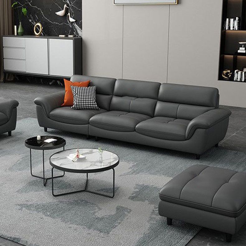 Modern 34.64" H Genuine Leather Pillow Top Arm Sofa for Living Room Clearhalo 'furn' 'furn_sofas' 'Furniture' 'Living Room Furniture' 'Sofa' 'sofas' 1200x1200_92840dcd-7f2b-488c-a1be-9524e905e5cb