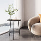 Mid-Century Metal Round Tray Top Side Table 21.6-inch 3 Legs End Table with Shelf