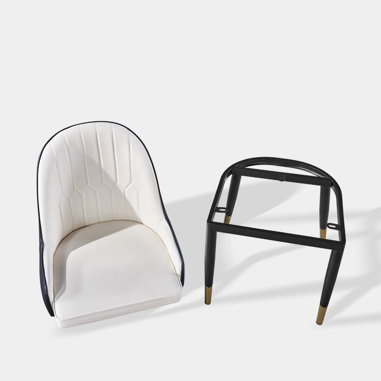 Glam Metal Dining Room Chairs Upholstered Fabric Faux Leather Armchairs Clearhalo ' kitchen&dining_furn' 'Dining Chairs' 'Dining Tables & Seating' 'dining_chair' 'furn' 'furn_dining_chair' 'Furniture' 'furniture_dining_chair' 'Kitchen & Dining Furniture' 'kitchen' 1200x1200_9284c251-6349-4996-a122-f06a493c030d